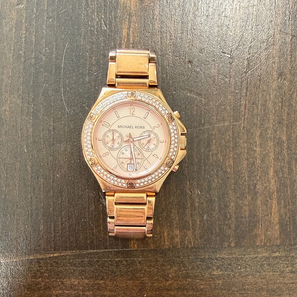 Michael Kors Women's Watch in Rose Gold with Crystal Accents